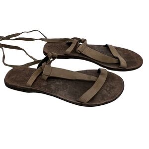 Free People Brown Dalia Leather Lace Up Gladiator Sandals Size 38 Women's